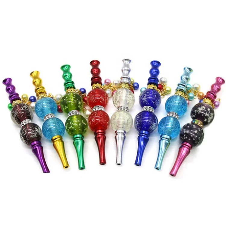 Wholesale Metal Multi-color Glow In Dark Shisha Hookah Mouth Tips Luminous Mouthpiece Hookah Shisha Cigarette Holder Filter