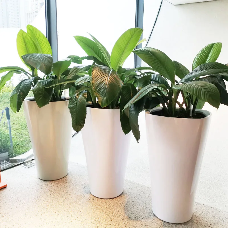 2021 self watering plastic garden pots large flower pots for large plant