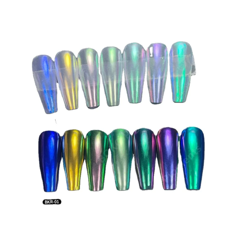 Wholesale  hot sale chrome mirror aurora mermaid rainbow nail pigment