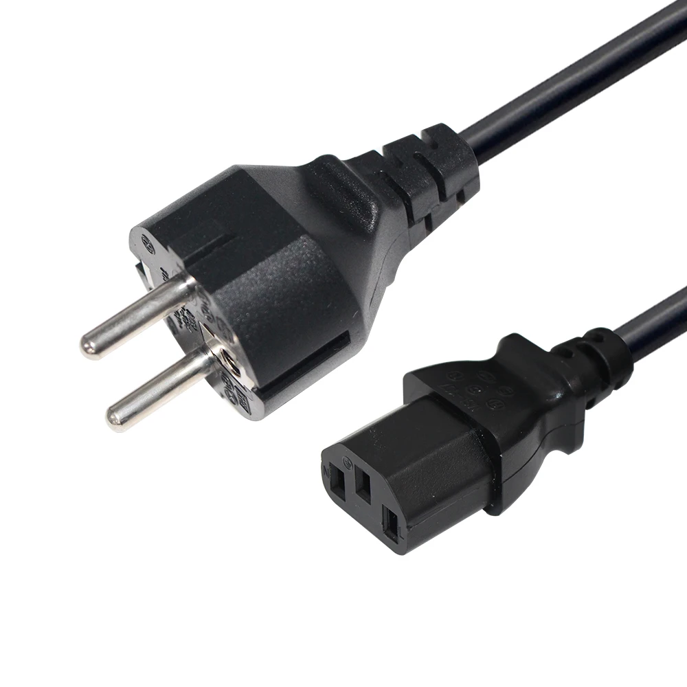 European Standard 2 Pin Plug Extension 220v 230v Supply 3 Round C13 Cabl 16a 250v Eu Ac Power Cord Cable