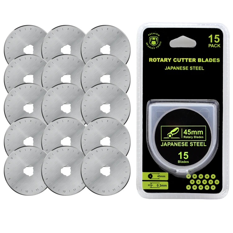 Factory Directly Durable Tool Steel SKS 7 45mm Rotary Cutter Blades fits OLFA DAFA for Quilting Scrapbooking Sewing
