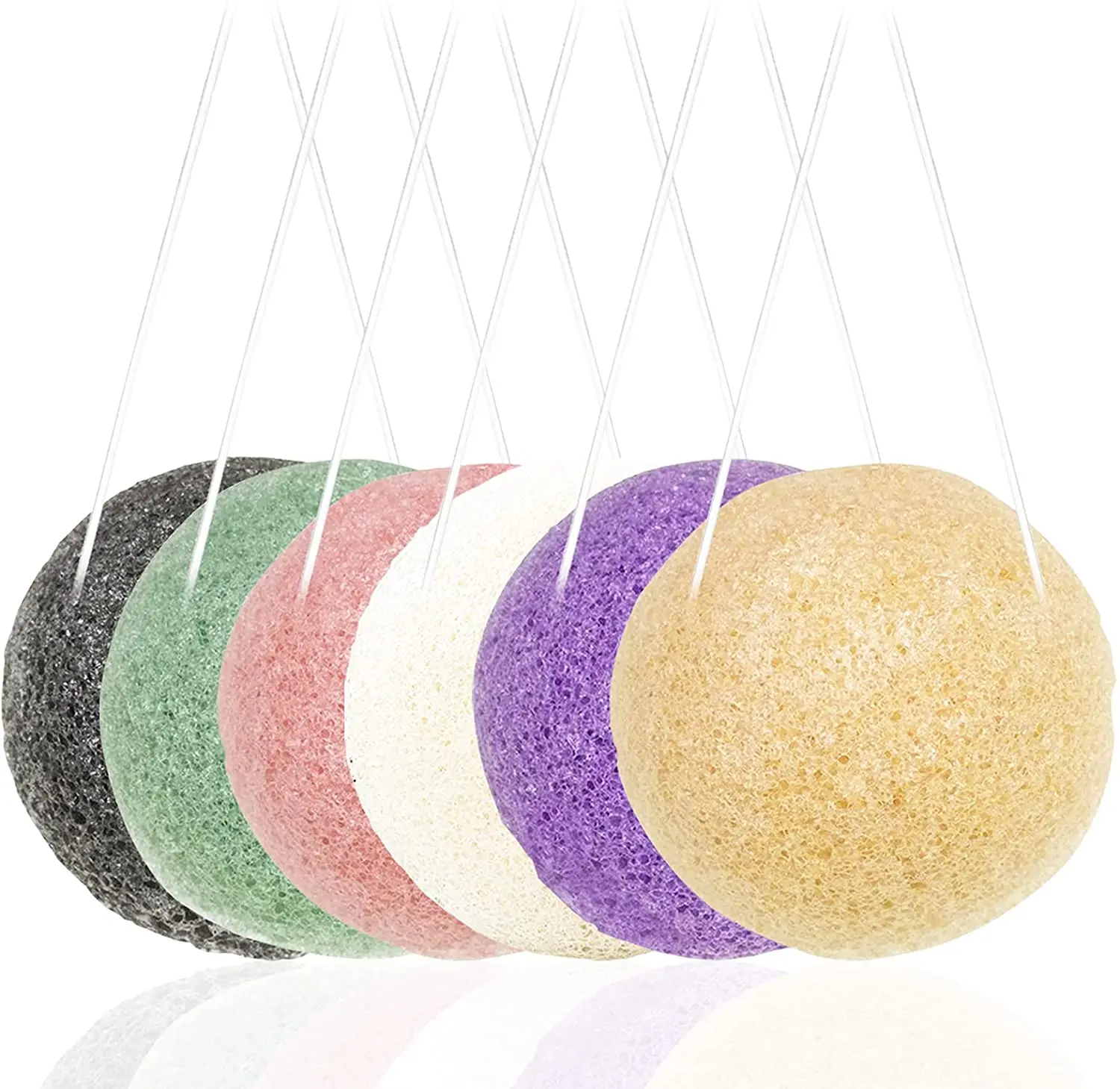 Best Bamboo Charcoal Face Puff Cleanser Korean Bath Sponge Natural Konjac Facial Care Body Sponge for Cleansing