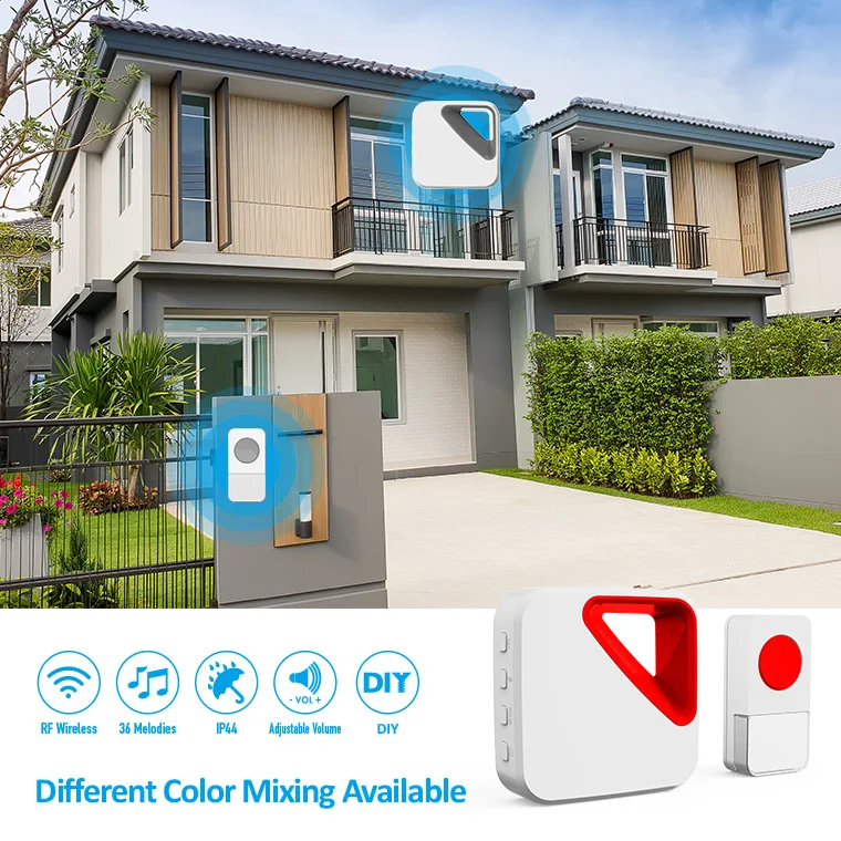 Smart wireless doorbell ding dong sound electronic door bell 38 Molidies chime wireless family doorbell kit