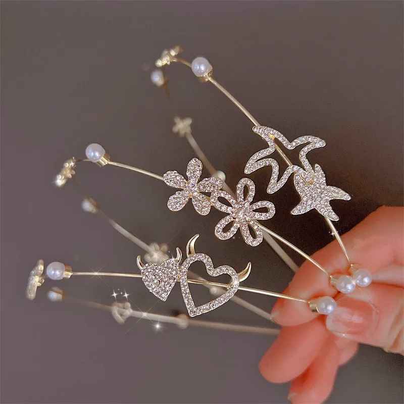 Luxury Girl Hairband Rhinestone Bow Women Headband Bridal Wedding Hair Accessories