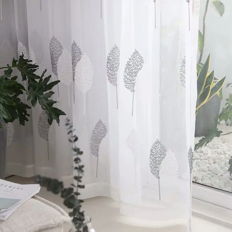 Ready Made Embroidery Sheer Curtains For The Living Room Window