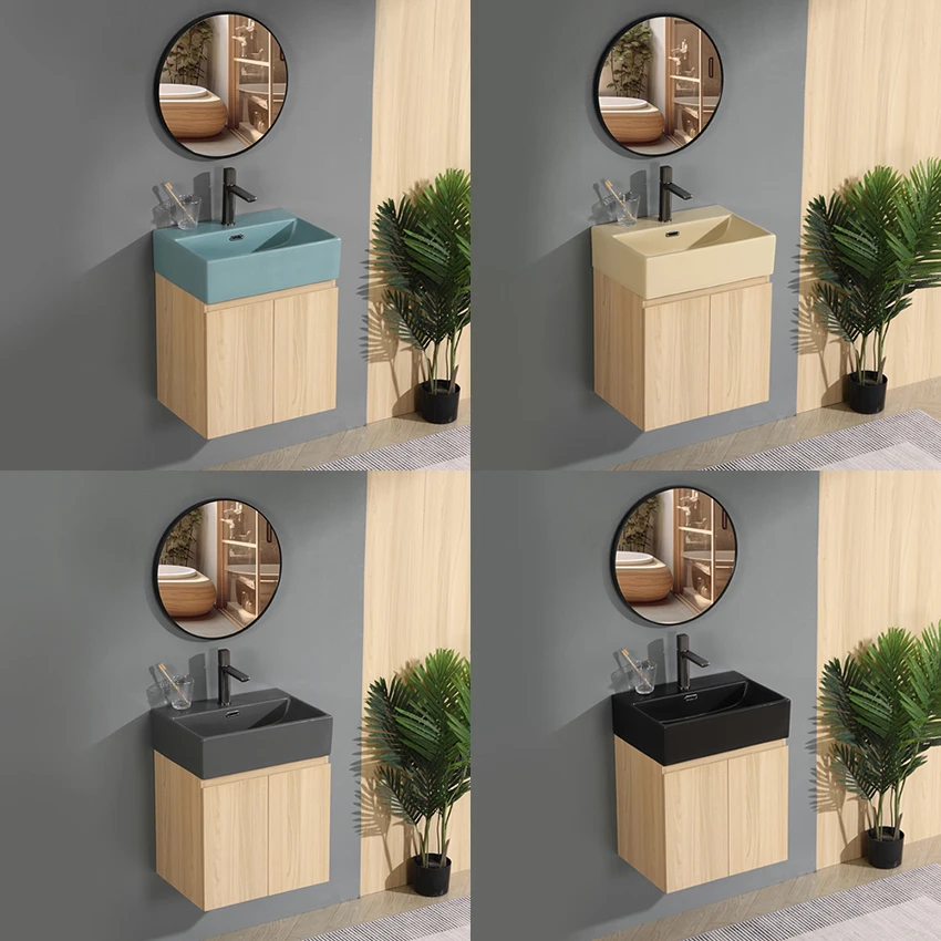 european modern wooden vanity single sink wall hanging bathroom cabinet suspend bathroom vanity sets