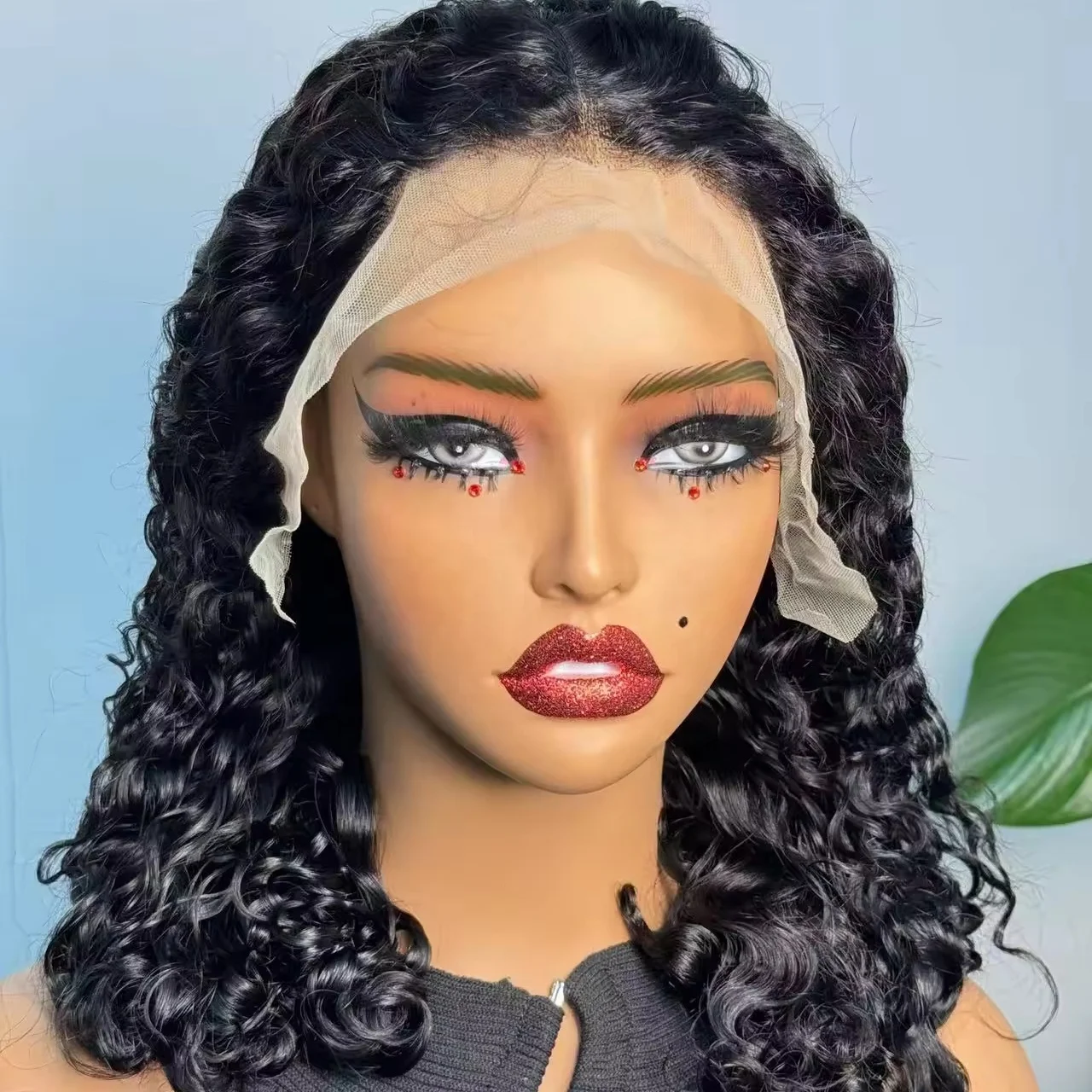 13x4 Full Frontal Lace Wigs Roman Curly  Raw Burmese Curly Hair High Density 220% Roma Curl Double Drawn Human Hair