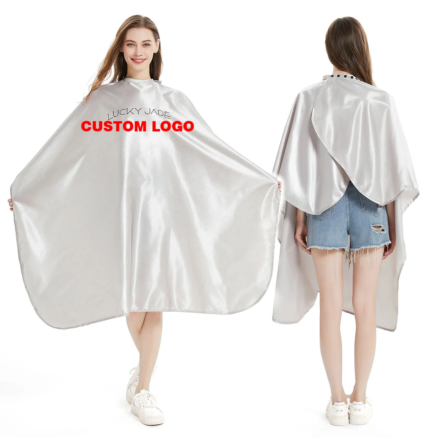 New Arrival Professional Polyester Hair Salon Capes Cutting Customized Barber Capes With Logo female salon hair accessories 6A