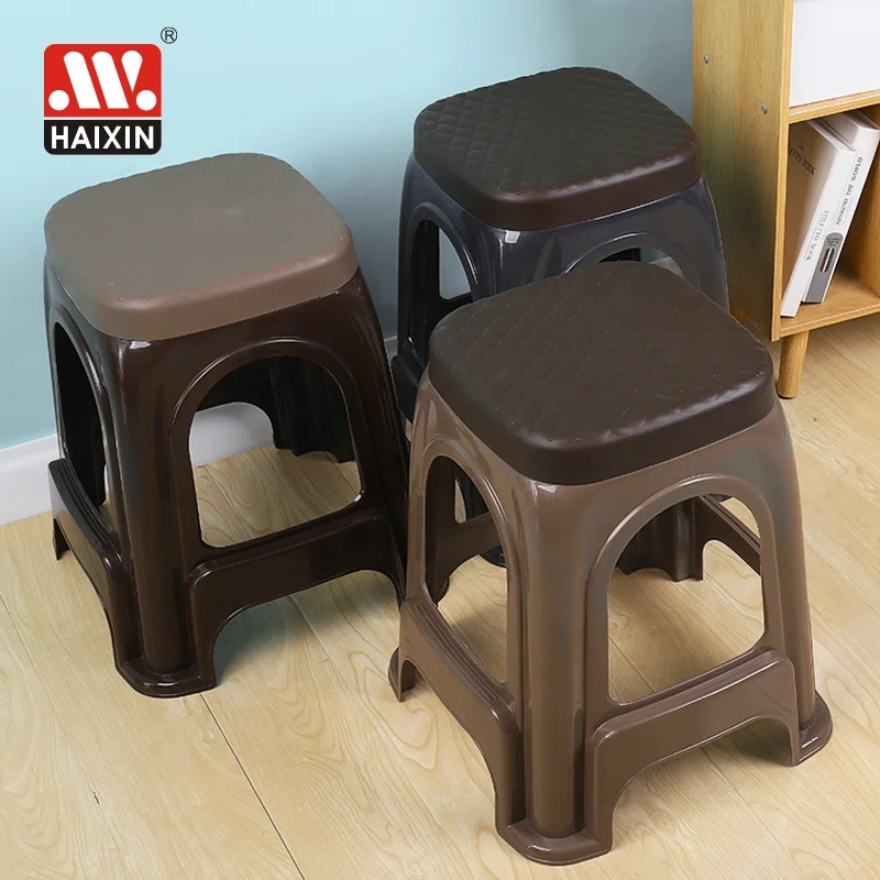 BPA free haixing colorful plastic cheap modern square high stool  toilet chair kitchen stools