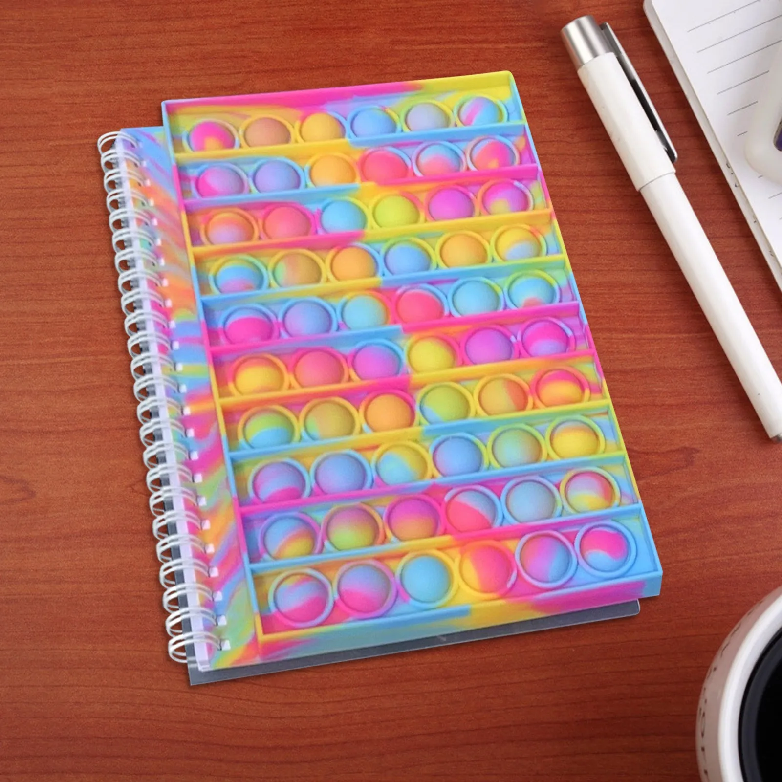 Finger Bubble Silicone Cover Notepad Student Supplies Decompression Fidget Toys New Notebook A5 Pop push