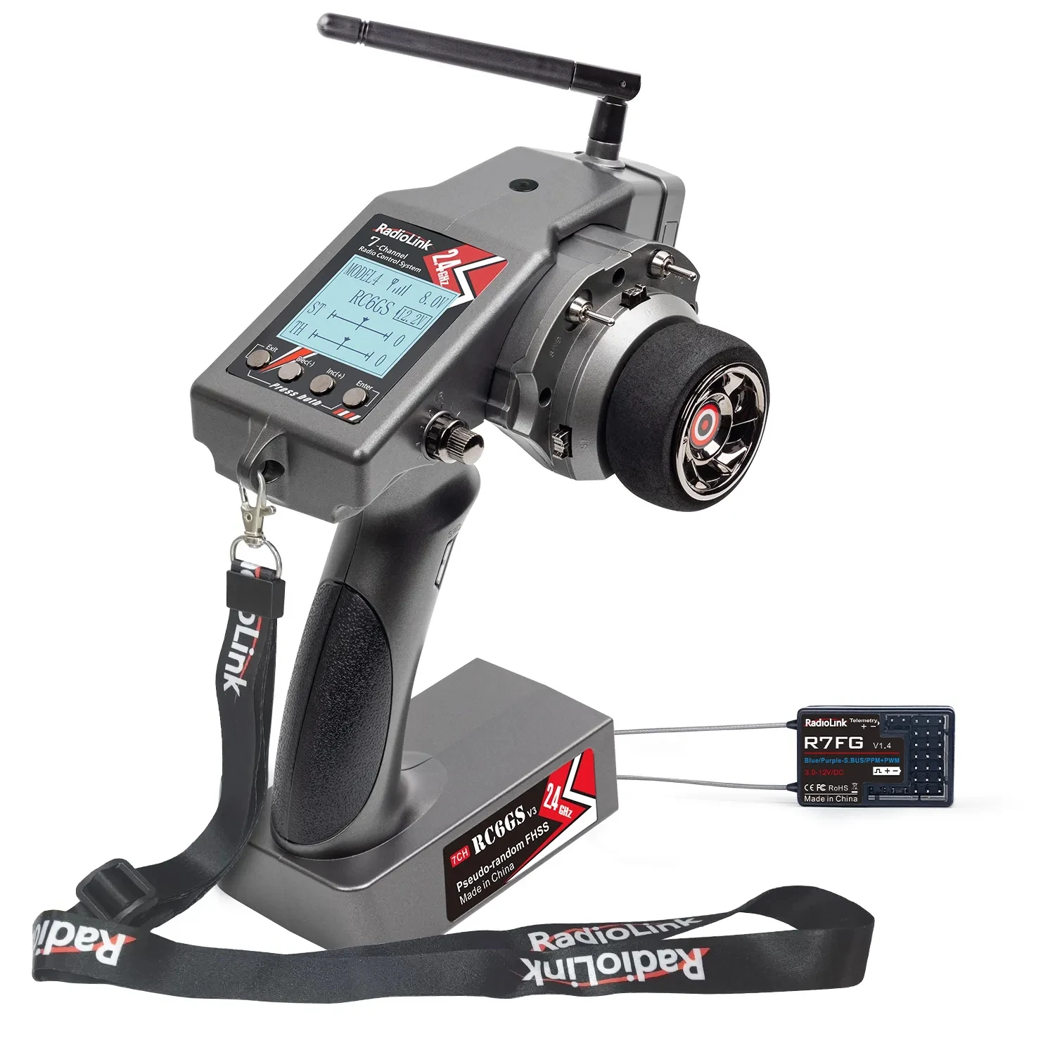Радиопередатчик RC6GS V3, 7 каналов, контроллер, Радио для дрона, гироскоп, приемник R7FG, 2,4 ГГц для радиоуправляющей лодки