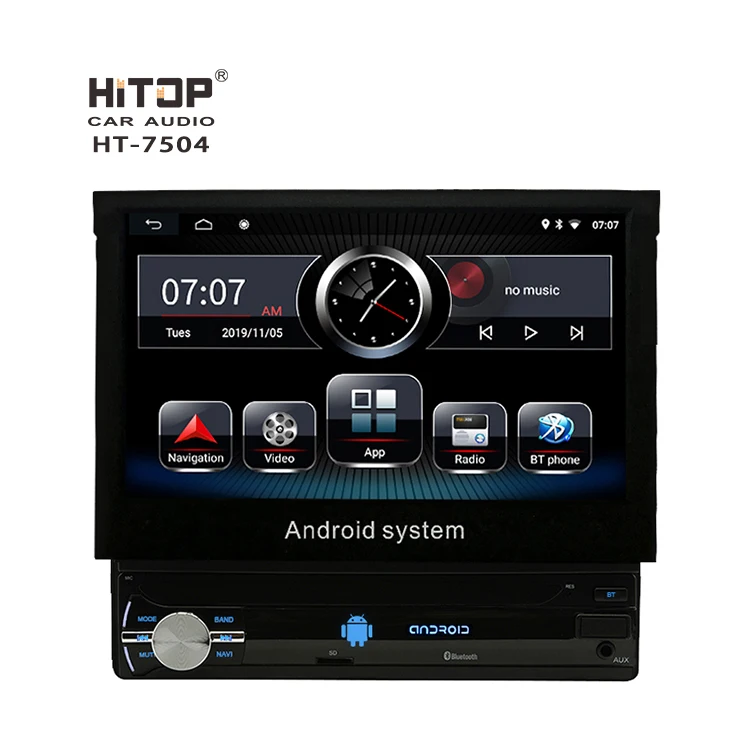  Приборная панель автомобиля Sterio выдвижной 7 дюймов сенсорный экран 1din Android автомобильный Dvd
