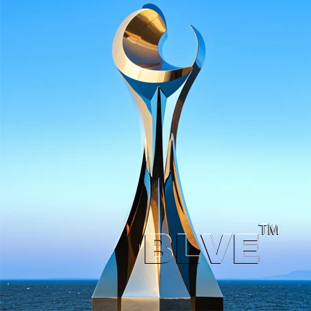 BLVE Large Size Outdoor Garden Decorative Sculpture Huge Metal Statue Stainless Steel City Project Sculpture