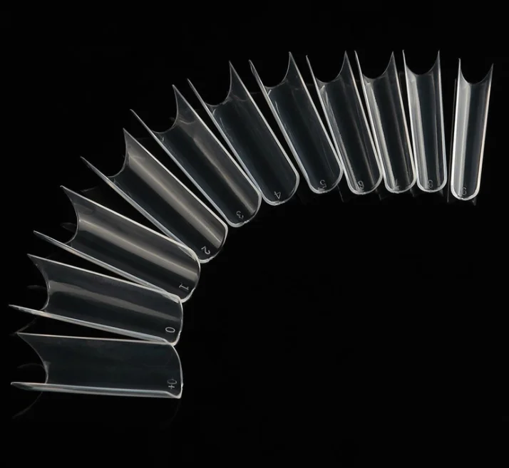 
2021 popular selling press on long square artificial 550 pieces ABS French nail tips false 