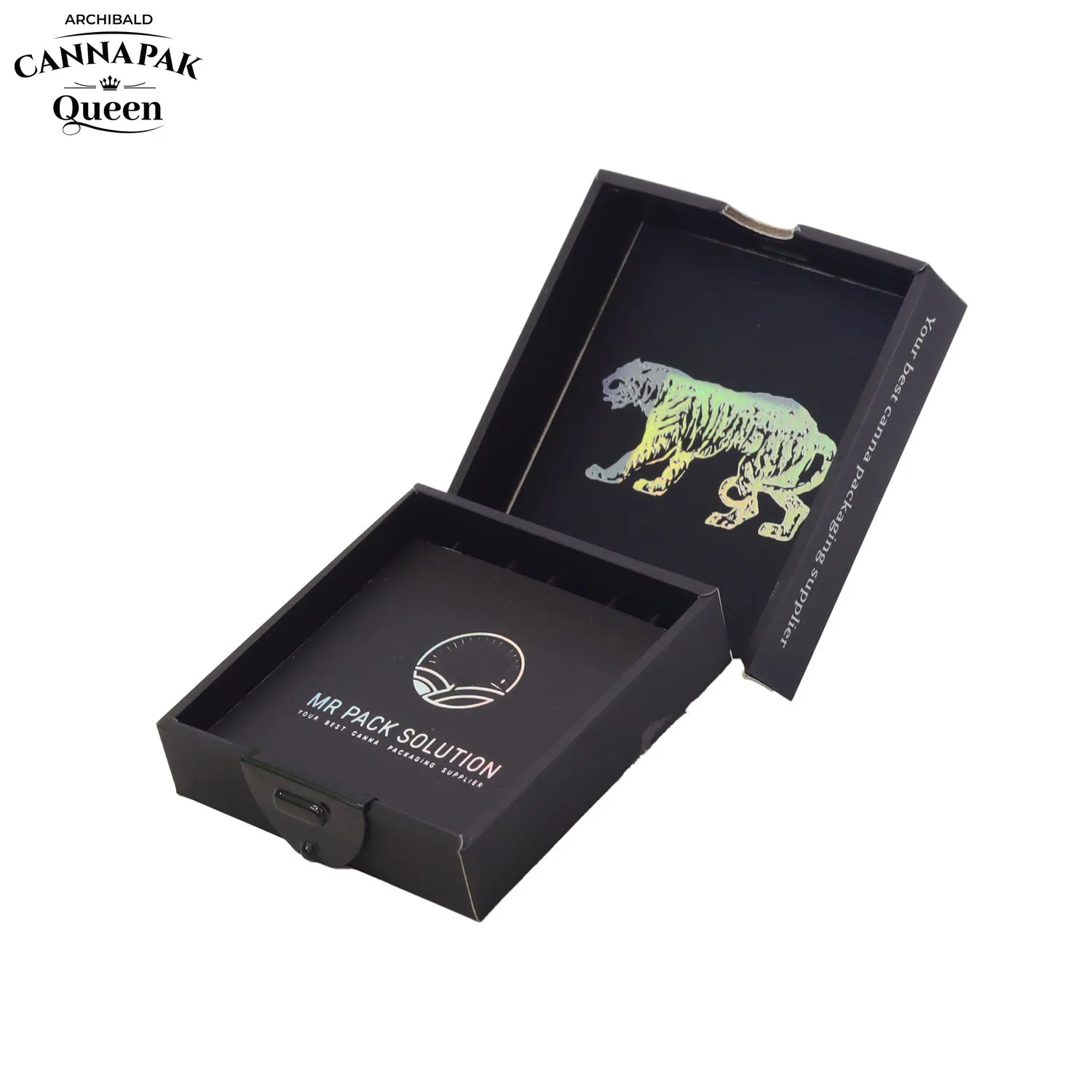 Latest Design Tear-Resistant Black Rectangular Box Packaging 5 Pack Pre Roll Box Child Resistant Cardboard Boxes for Cigarettes