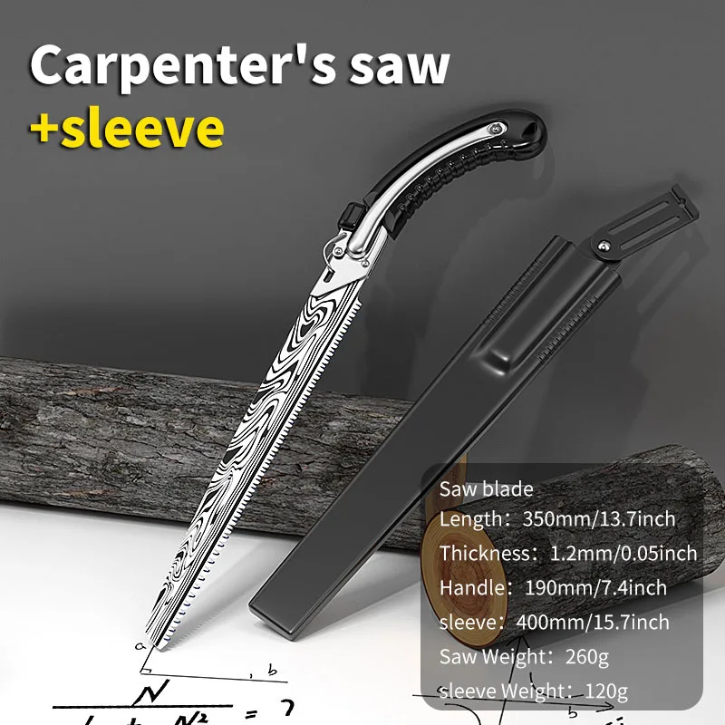 Garden folding saw dry wood pruning saw camping folding hand saw Damascus hand saw