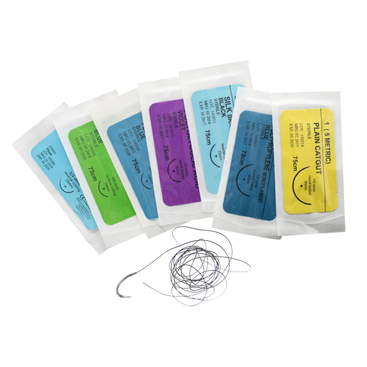 
 Одноразовые шовные иглы ZOGEAR с иглой, абсорбирующие шовные иглы, шовные иглы и шовные материалы catgut  