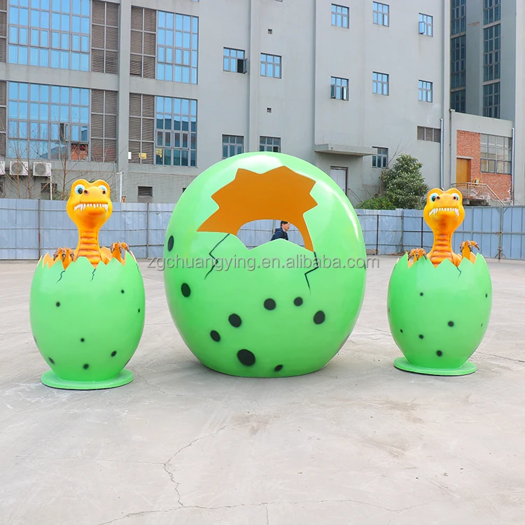 Jurassic Dinosaur Park Fiberglass Dinosaur Egg Decorations