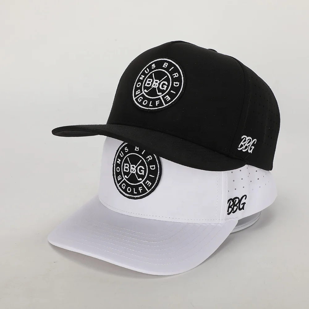 BSCI Custom Design 5 Panel Laser Cut Hole Sport Hat,Oem Embroidery Patch Logo Cap Polyester Gorras,Trendy Unisex Baseball Cap