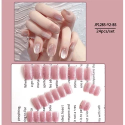 Full cover Acrylic press on nails custom in private label false nails in artificial fingernails long square shape 24pcs