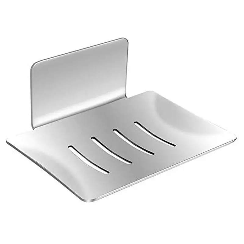 No pouch SUS304 Stainless Steel  Soap Dish Soap Holder Adhesive Soap Tray for Bathroom
