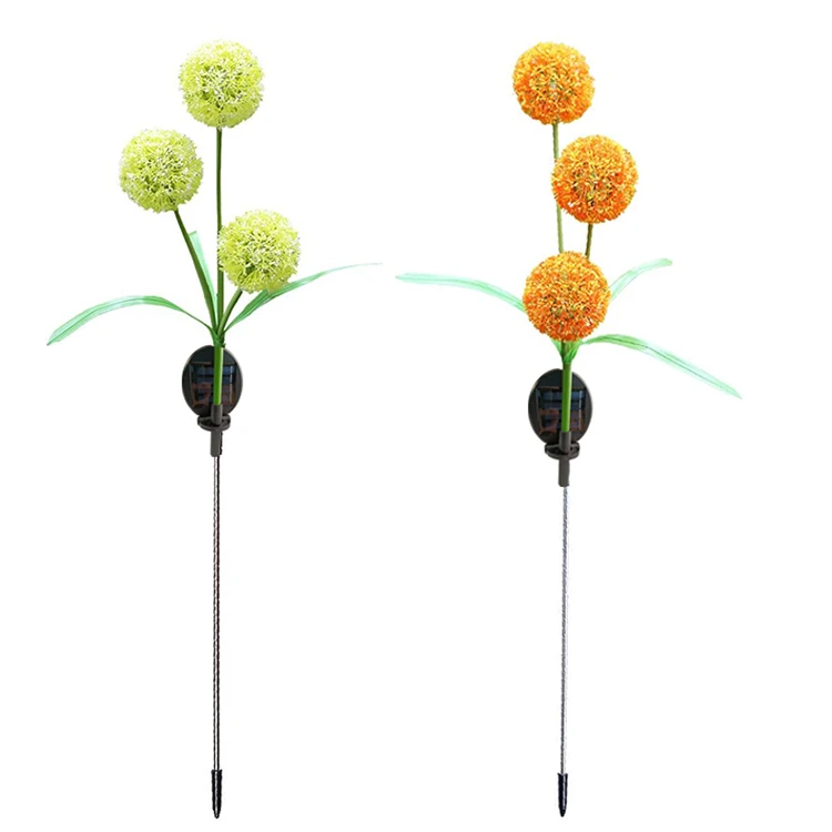 Садовый светильник на солнечной батарее, уличная Водонепроницаемая светодиодная лампа с белым одуванчиком, ландшафтный декоративный светильник с заземлением