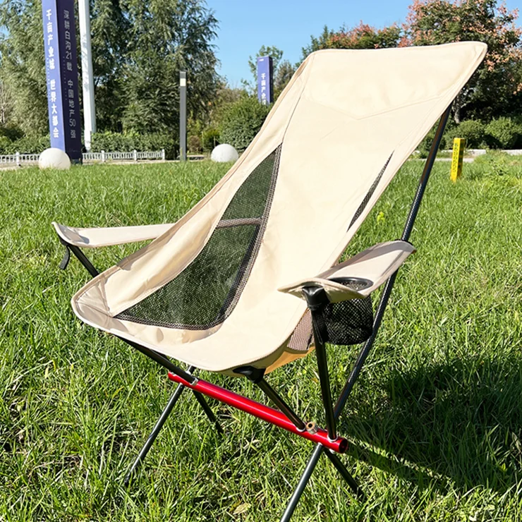Outdoor Height Adjustable Leg Aluminum  Portable Foldable Folding Fishing Beach moon Camping Chair