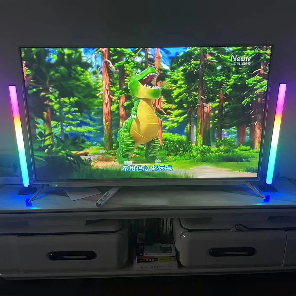 RGB Multi-Color Smart Lighting Bars Table Gaming Atmosphere Lamp Sound Control Pickup Music Rhythm LED Light Source PC Body