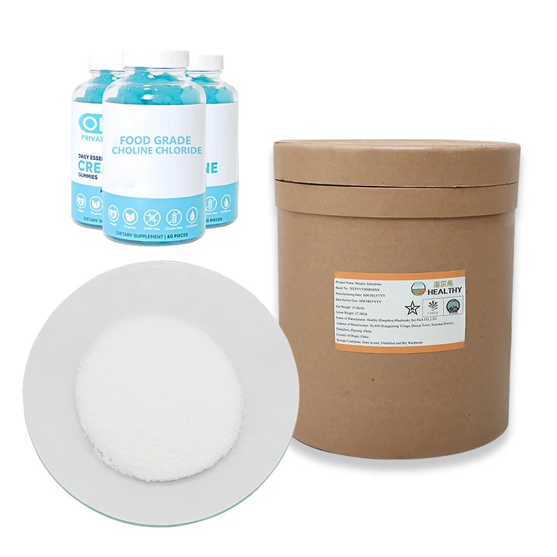 Raw Material Syntheses Material Intermediates Pharmaceutical Ingredient White Crystalline Choline Chloride 98%