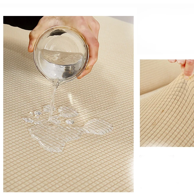 Home Living Room Waterproof Sofa Cover Armchair Slipcover 1/2/3/4 Seater Cover Stretch Solid Color Sofa Cover