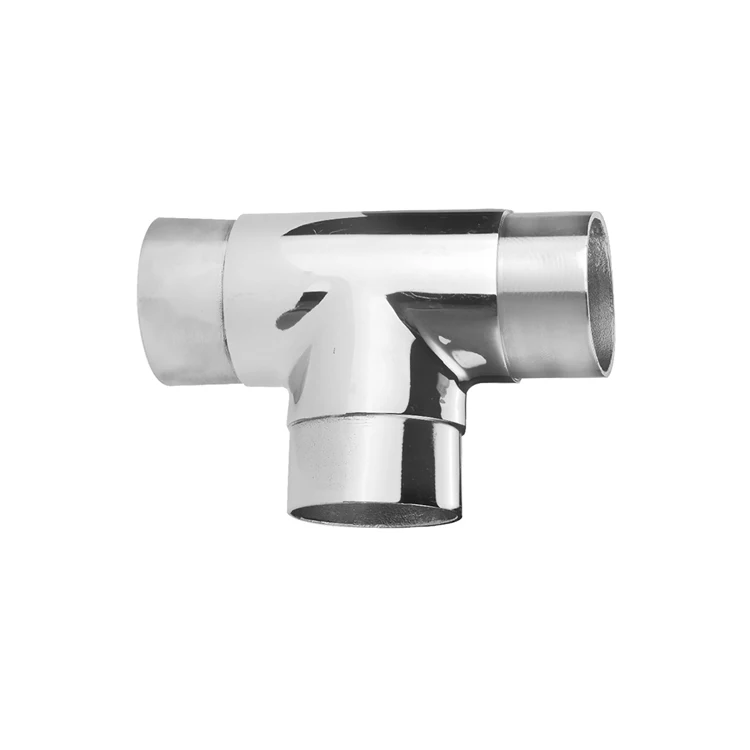 304 Stainless Steel 3 Way Flush Tee/Top Hand Rail Bracket Connector for Cable Railing Deck