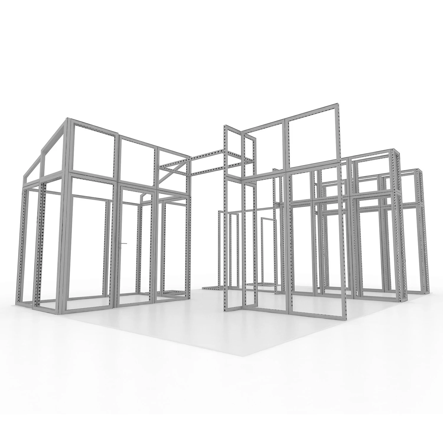 Transformable Modular Contracted Aluminium Extrusion Square Tube Exhibition Tradeshow Displays Stand Booth Design