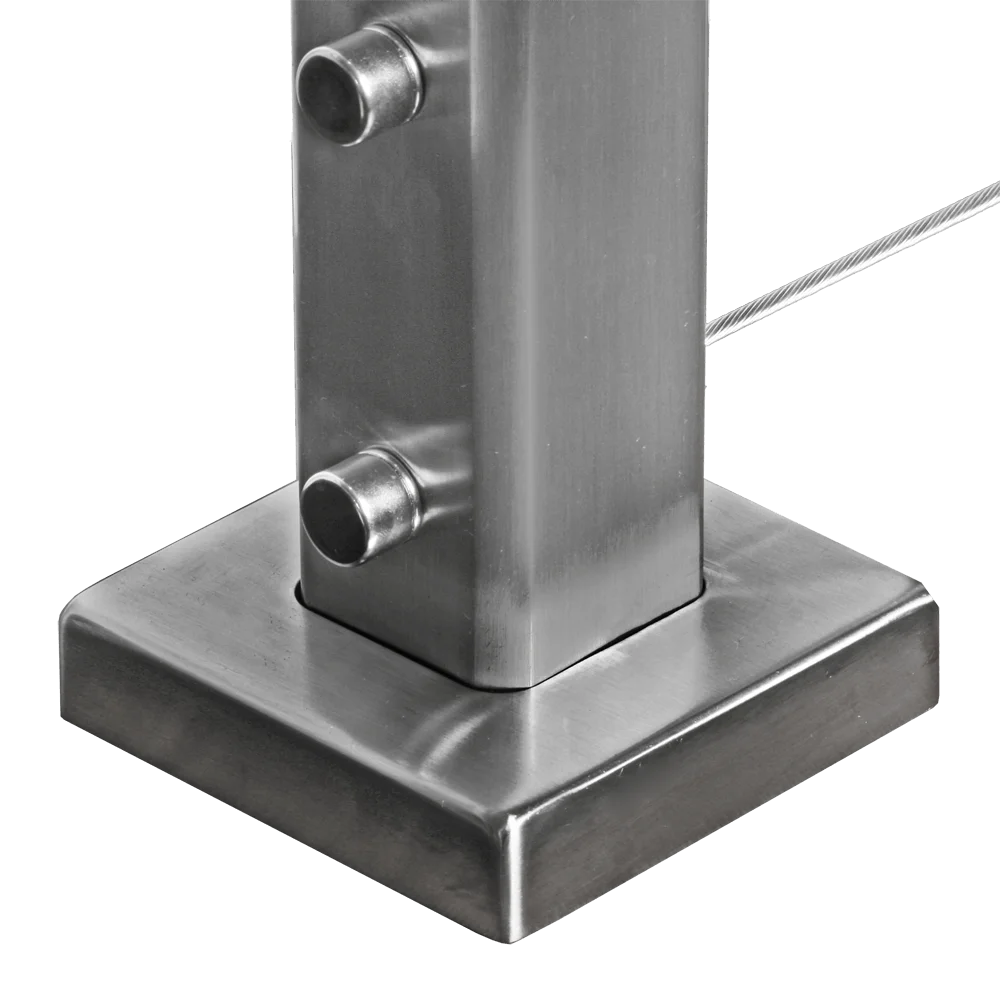 DF Black Square Post Cable Railing For Stair baluster Railing  post  316 stainless steel outdoor stairs handrail