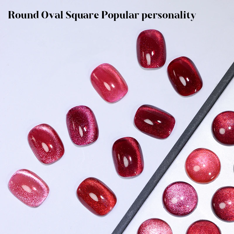 VINIMAY Christmas New Year Premiere Ruby Red Cat Eye Gel Polish Set Gel Nail Polish Set Cat Eye Gel Color Set