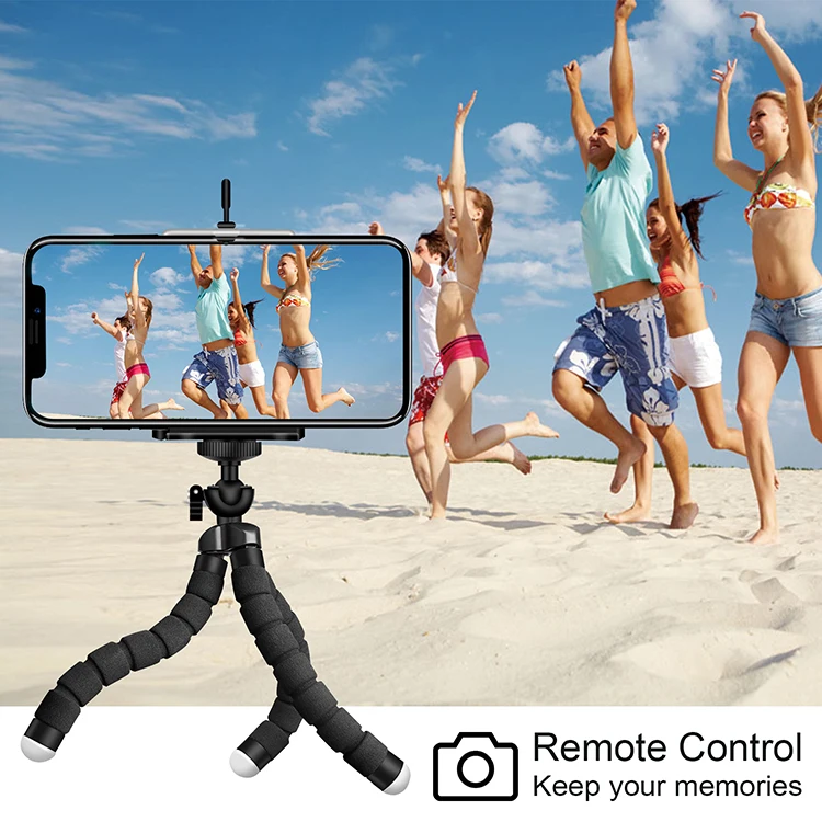 
Phone Camera Mini Tripod Mount With Wireless Control Flexible Sponge Octopus Stand For Smartphone Camera 