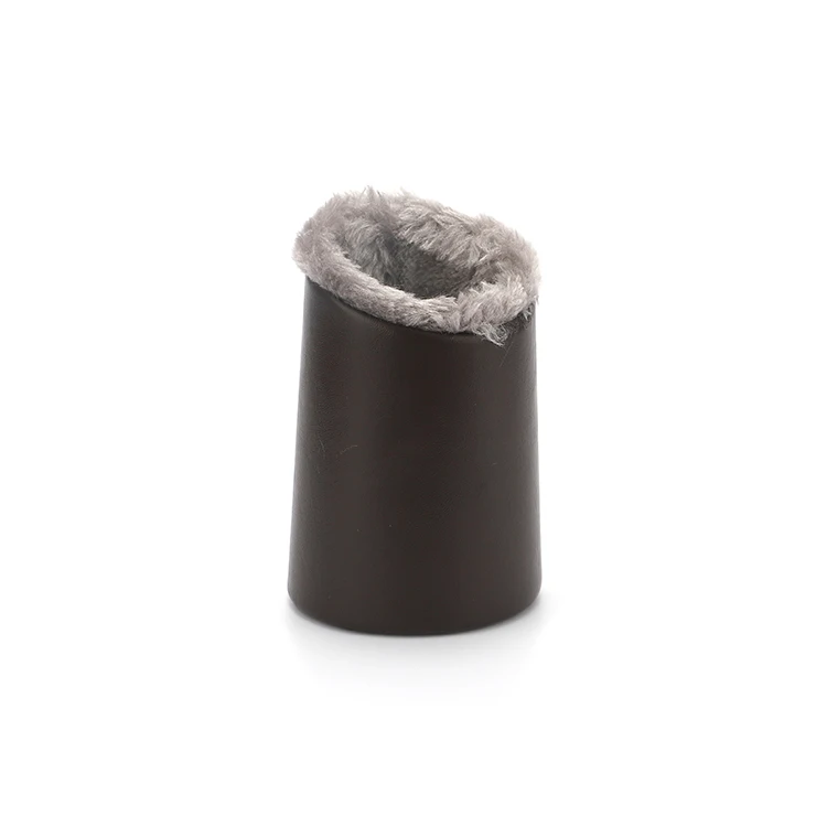 Vintage Round Pier Leather Plush Interior Glasses Stationery Storage Pen Holder Storage Case