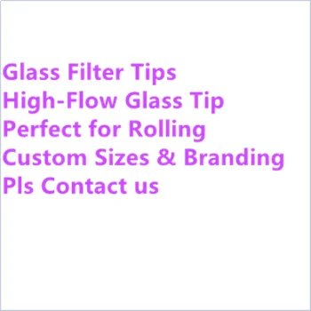 Flat mouthpieces 8MM *35MM Clear Glass Filter Tips with Gold Leaf LOGO