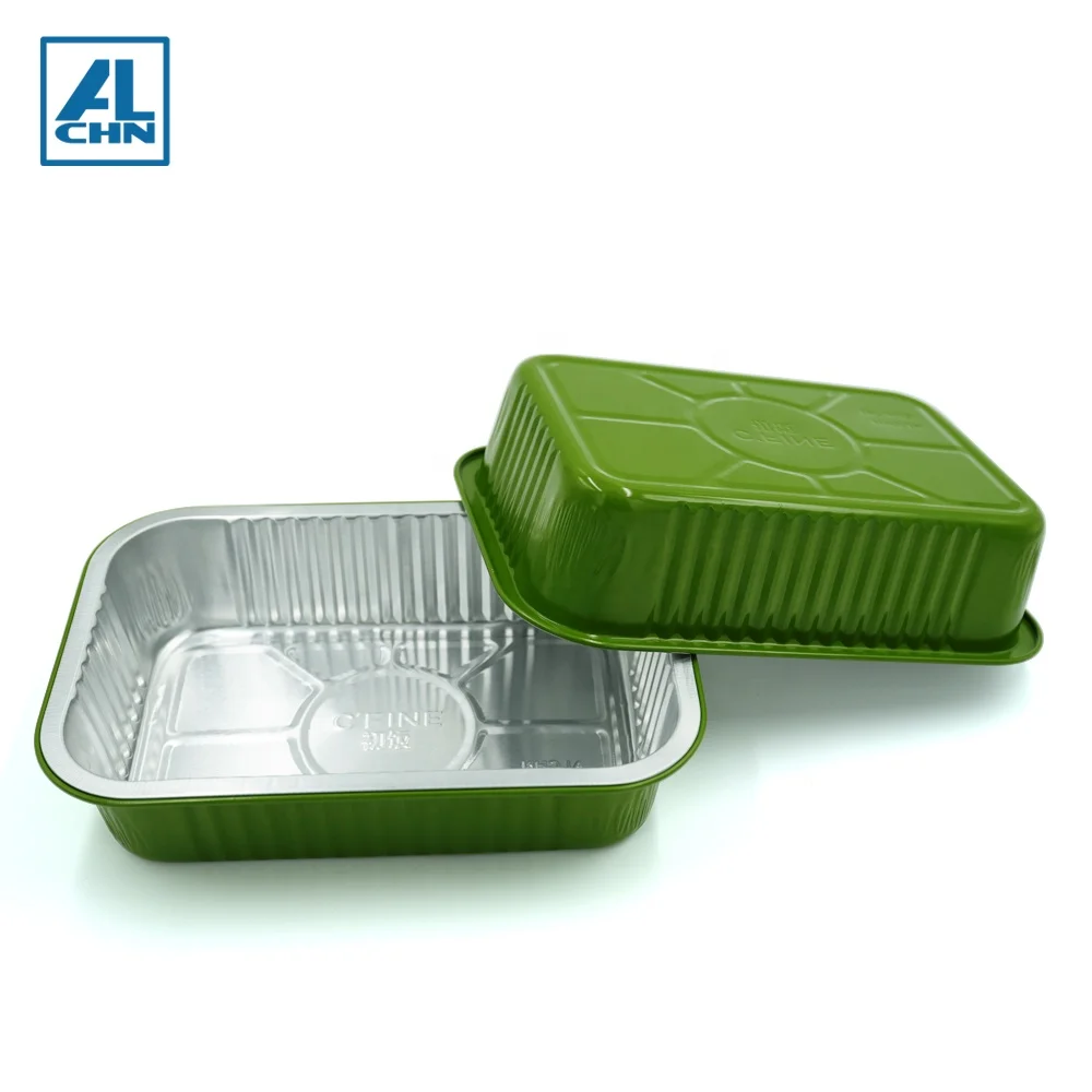 Recyclable Aluminum Foil Food Containers Can Be Heated Directly by Open Flame Disposable Kitchen Customized Container With Lid