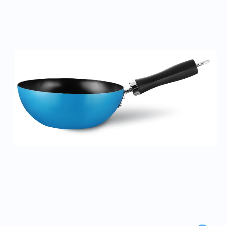 Китайская кухонная утварь, мини-Вок, антипригарная Кастрюля из углеродистой стали, 20 см, кастрюля с бакелитовой ручкой