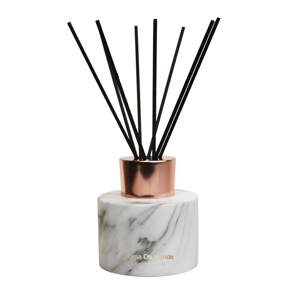 Marble diffuser bottle glass Lavender Jasmine Custom Fragracne Scented Reed Diffuser for Home Office, 180ml 6.34oz