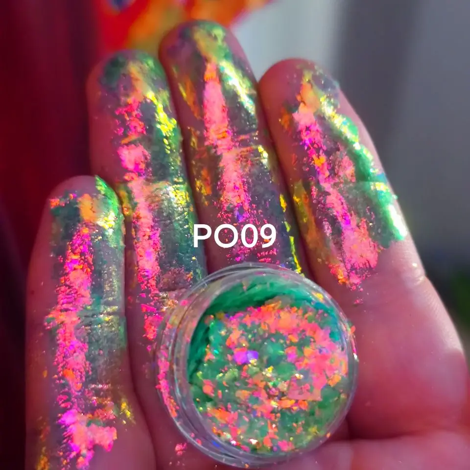 Iridescent candy chameleon multichrome glitter chrome magic flakes chunky foil flake pigment