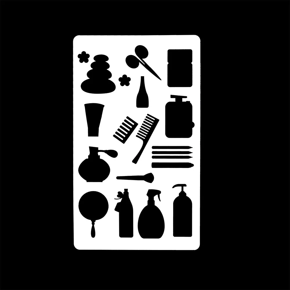 10.3x17.6cm Washable Reusable plastic Beauty Salon for DIY painting Art Scrapbook laser cut PET template mylar stencil