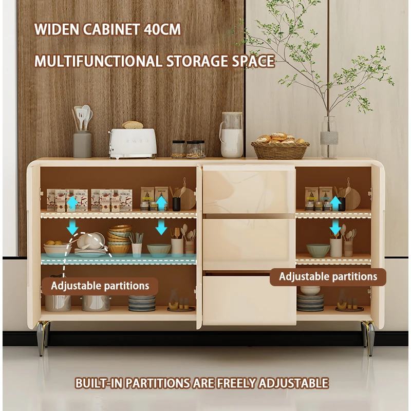 Wooden modern Sideboards Buffet Cabinets drawer storage cream color sideboard cabinet in dinning room