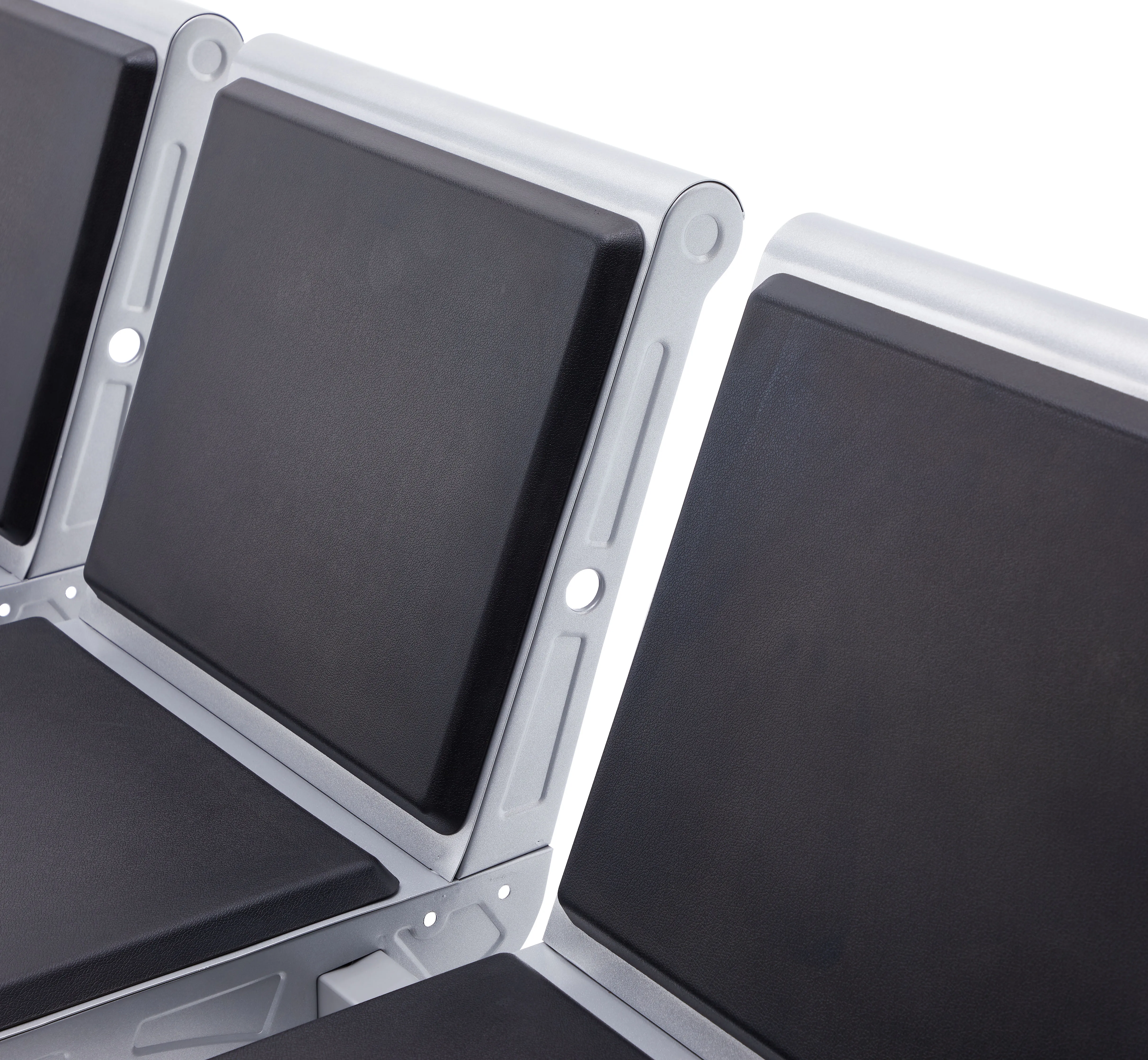 Fashion design solid reception chairs waiting room 4 seater pu leather waiting chairs