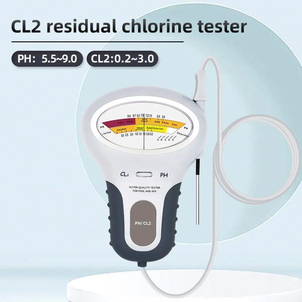Digital Portable Chlorine 1.2 To 1.7 ppm Water Quality PH  Chlorine Tester CL2 PH Meter for Swimming Pool SPA Aquarium