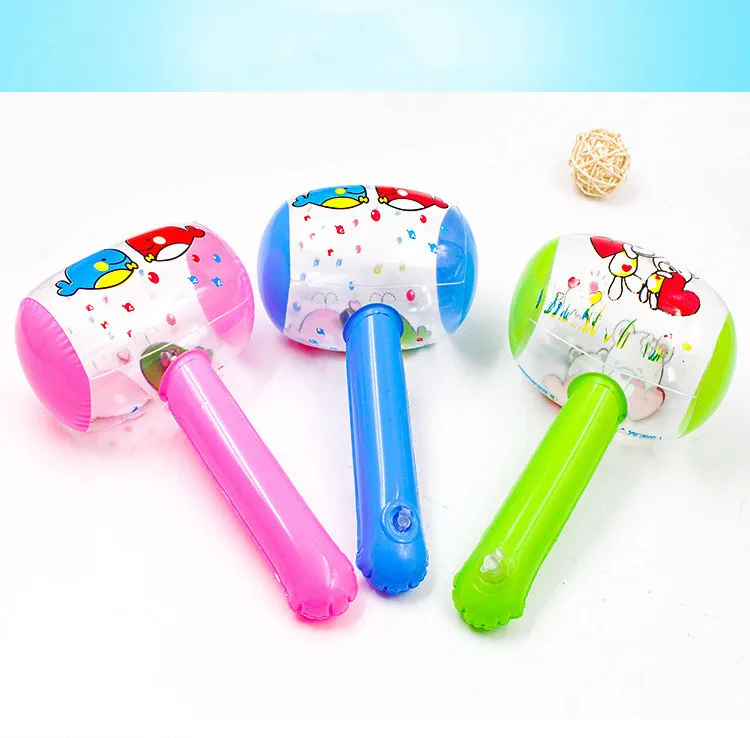 New Hot Cute Cartoon Inflatable Toys Hammer Air Hammer With Bell Kids Children Blow Up Noise Maker Toys