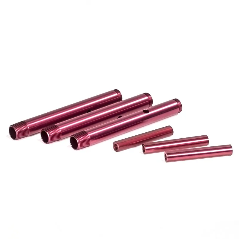 CNC machining brushed brass tube motorcycle accessories internally threaded aluminum tube