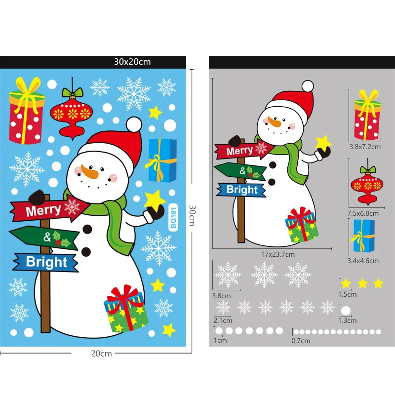 High Quality PVC Decorative Christmas Vinyl Sticker Wallpaper Waterproof Static Clings for Windows Accessories