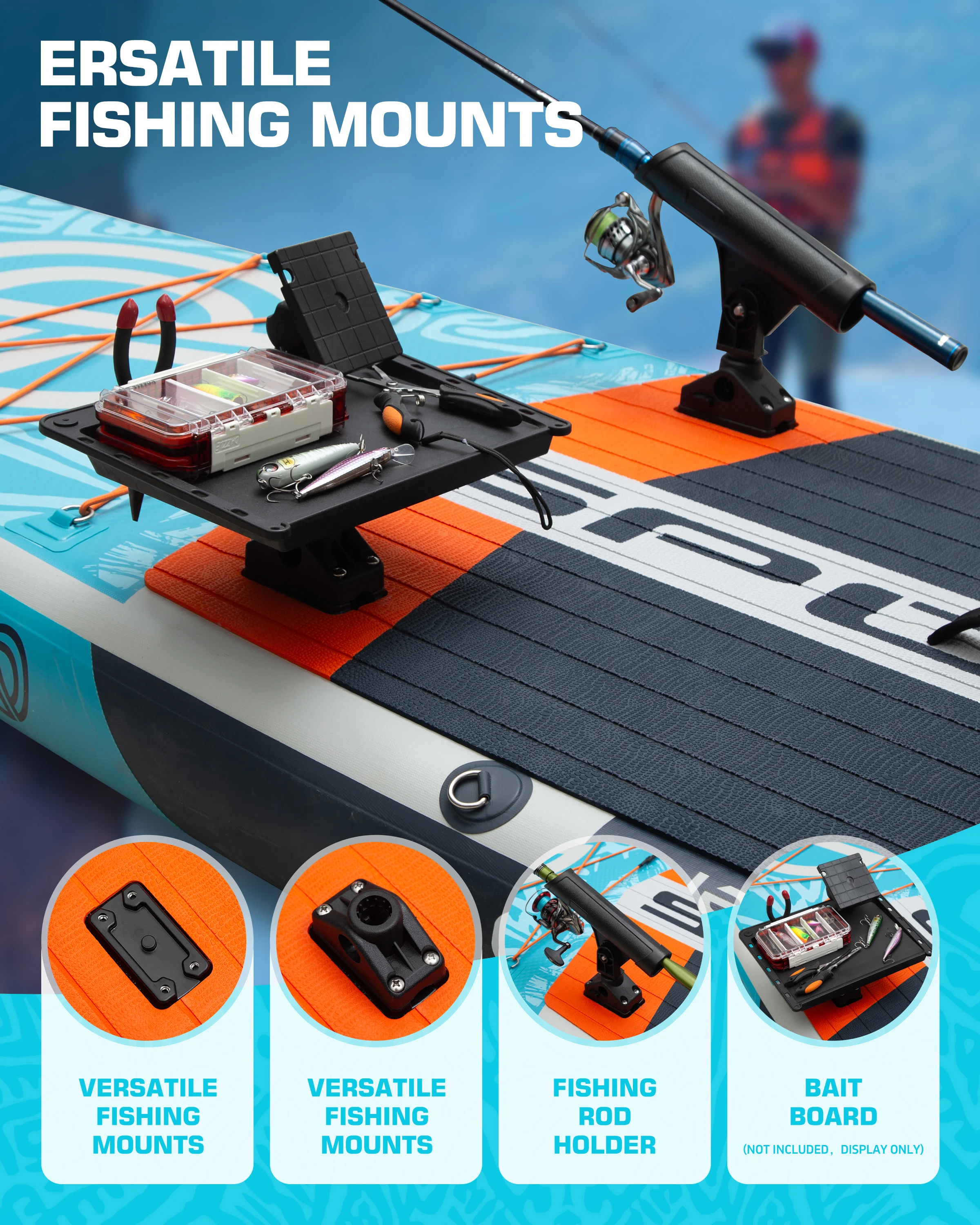 PF Wholesale fishing table Inflatable Sup Paddle Board Surf Board For Water Sports  With seat fishing rod holder