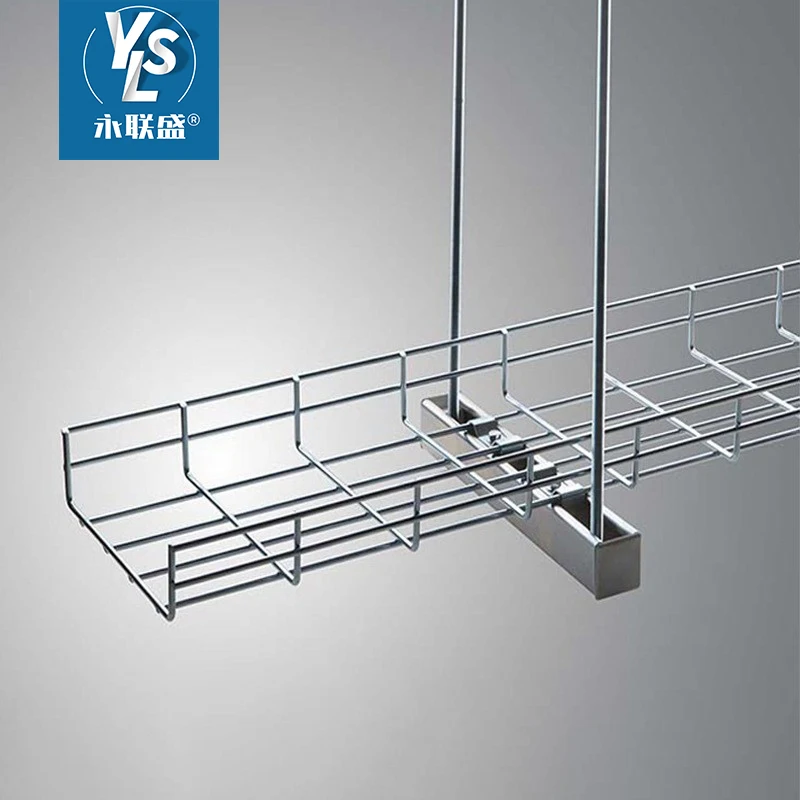 Chinese factory customized size 200 mm width basket steel cable tray grid bridge outdoor wire mesh cable tray
